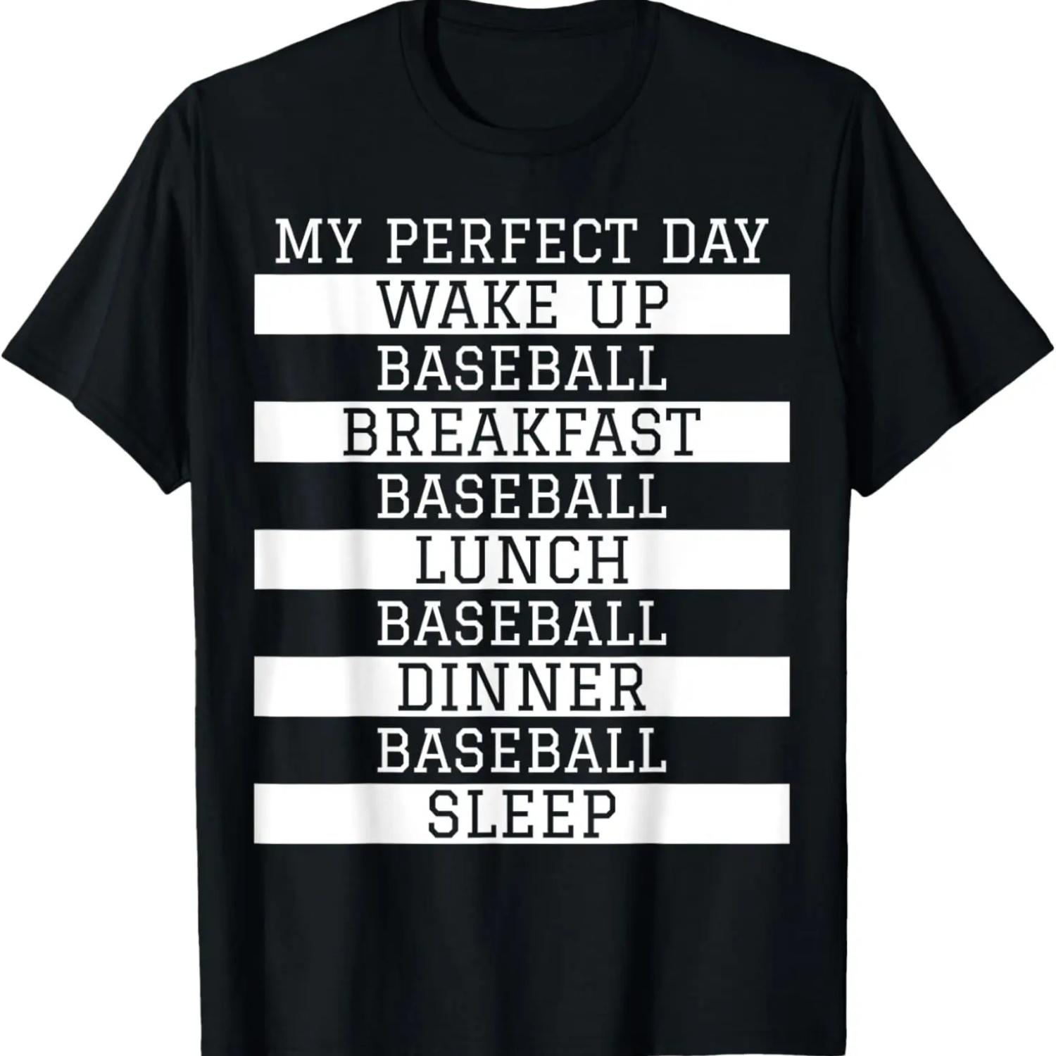 Funny Baseball Player Gift  My Perfect Day  Love Baseball T-Shirt S чёрный