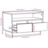 TV Stand 60 X 35 X 37 Cm Solid Pine Wood