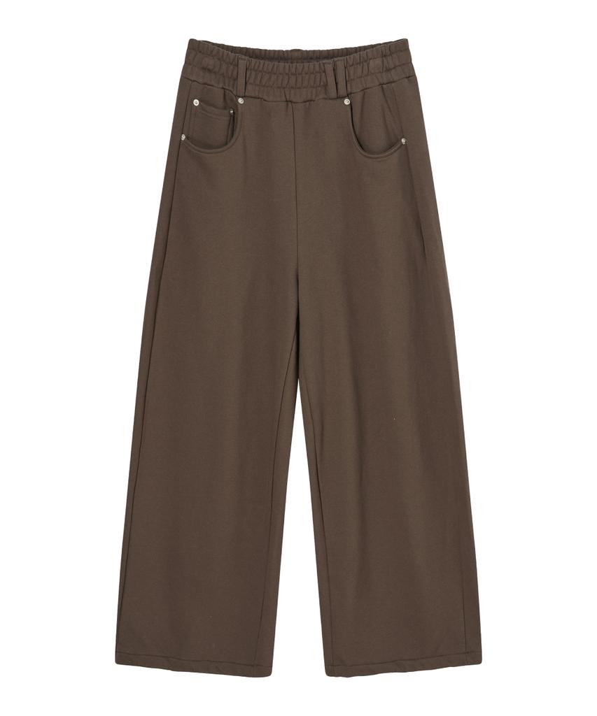 Loginaenloji Heart Logo Back Point Curved Sweat Pants Brown