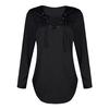 Damen V-Ausschnitt Träger Langarm T-Shirt Top Bluse