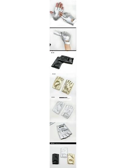 Men's Faux Leather Fingerless Gloves for Dance & Nightclub Performances