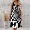 Plus Size V Neck Sleeveless Mountain Brook Forest Print For Eco Tourism Getaway