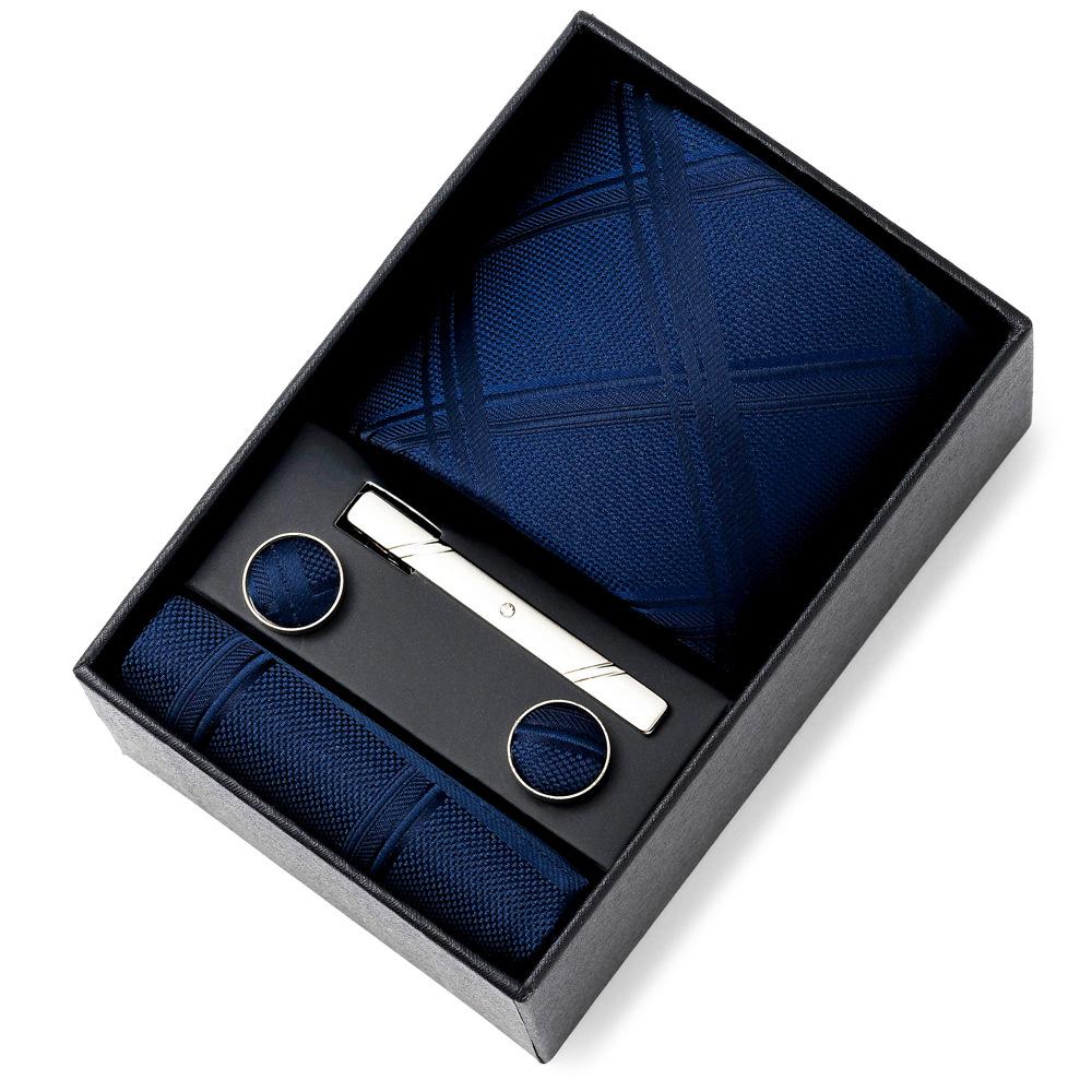 Men'S Tie Net Color Striped Jacquard Yarn Business Professional Tie Set Men'S Gift Box