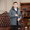Mens Thickened Hooded Down Jacket Winter Mid-Length Warm Coat Seniors Plus Size Black Blue Gray