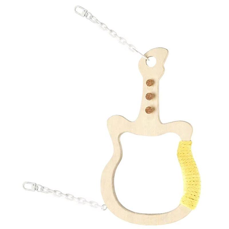 HHO-Bird Swing For Climbing Grinding Perch Interactive Guitar Stand Natural Wood Bird Perch For Parakeet Cockatiel Macaw