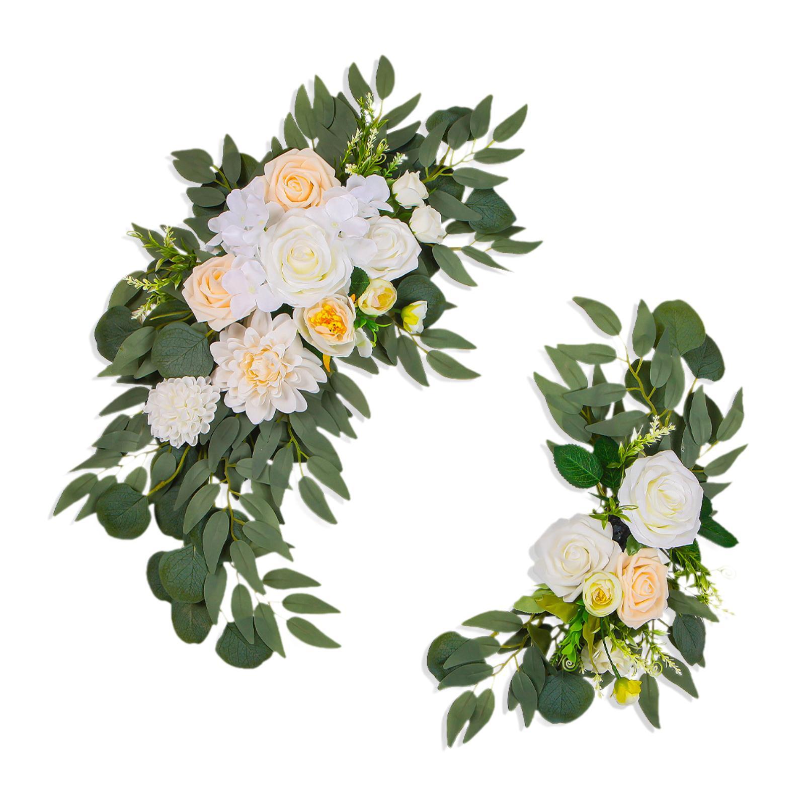 

Wedding Arch Flowers Fake Rose Home Decor Garland Decorative Silk Flowers for Wedding Arch for Arbor Party Farmhouse Door Wall білий