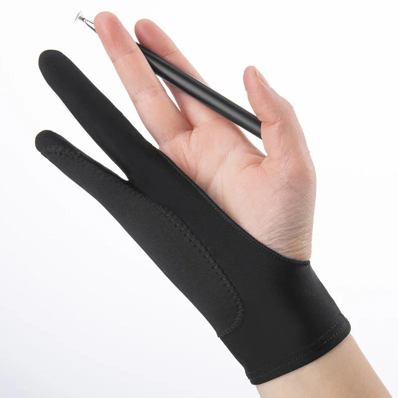 Konstnärshandskar Handflatsavvisande Tvåfingershandskar för Ritpenna Skärm Papper Konst Målning Skissering IPad Grafisk Surfplatta