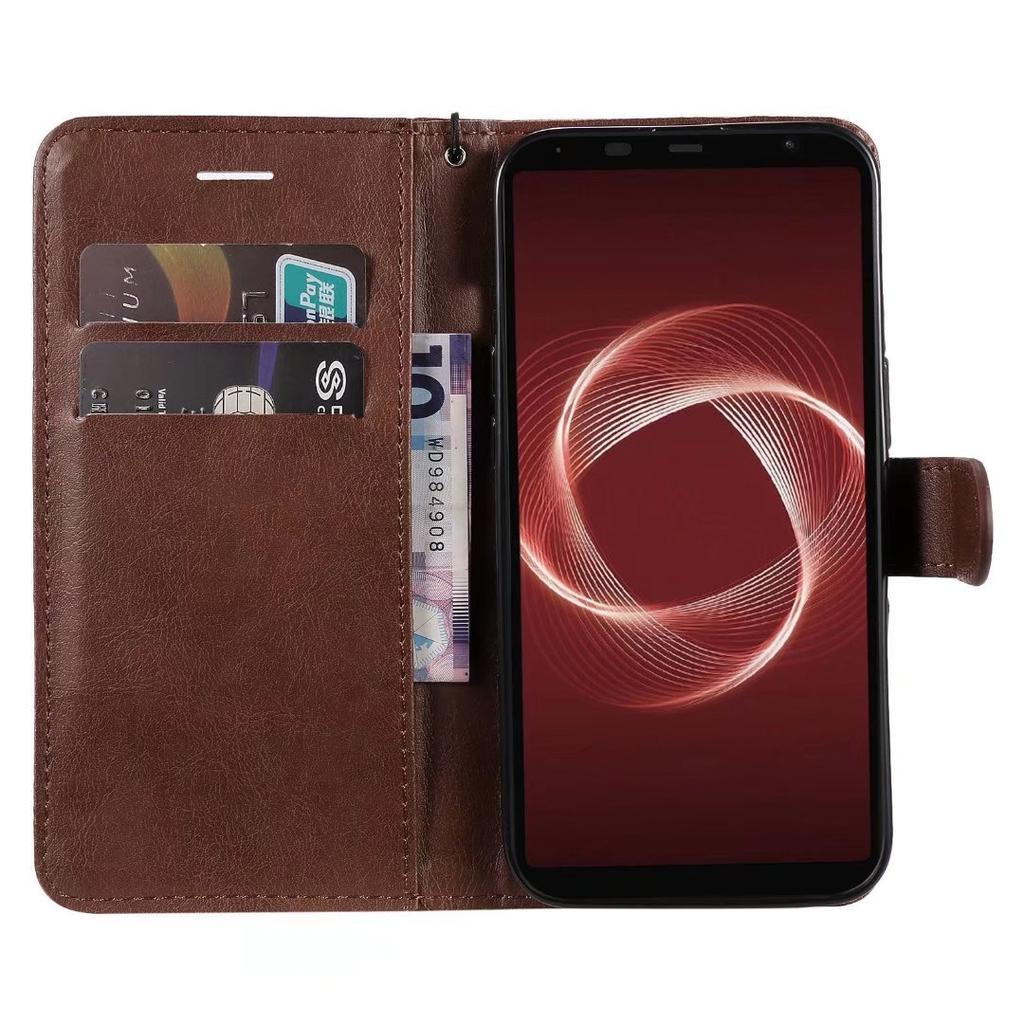 Suitable for Fujitsu Arrows Be 4plus mobile phone leather case Sense4 solid color leather pattern card wallet