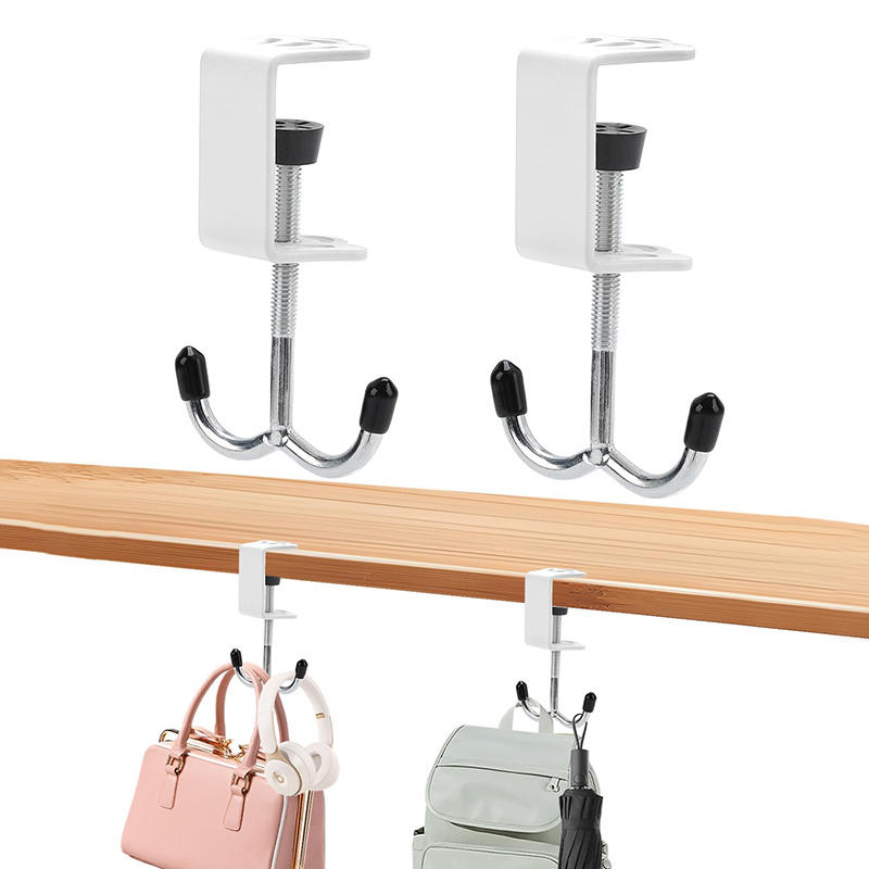 Removable Student Bag Hook No-Drill Strong Adhesive Hanger for Desk Side Portable Desktop Bag Holder for School Supplies