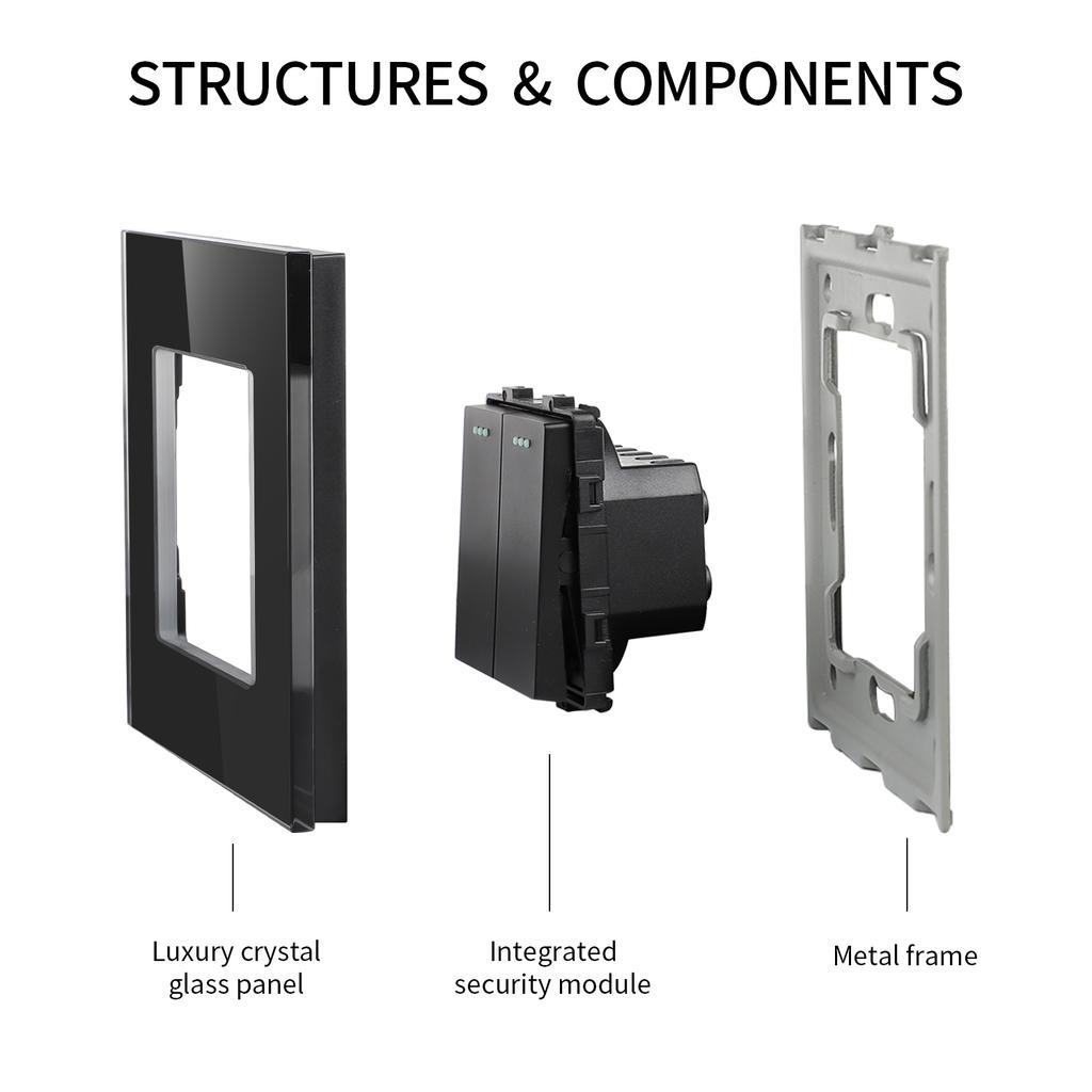 CNBINGO EU Standard Glass Panel Doorbell Switch of Home Automation Switches Wall Switches