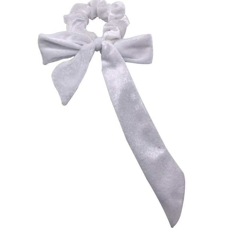 Korean Velvet Bow & Ribbon Swallowtail Scrunchie for Women
