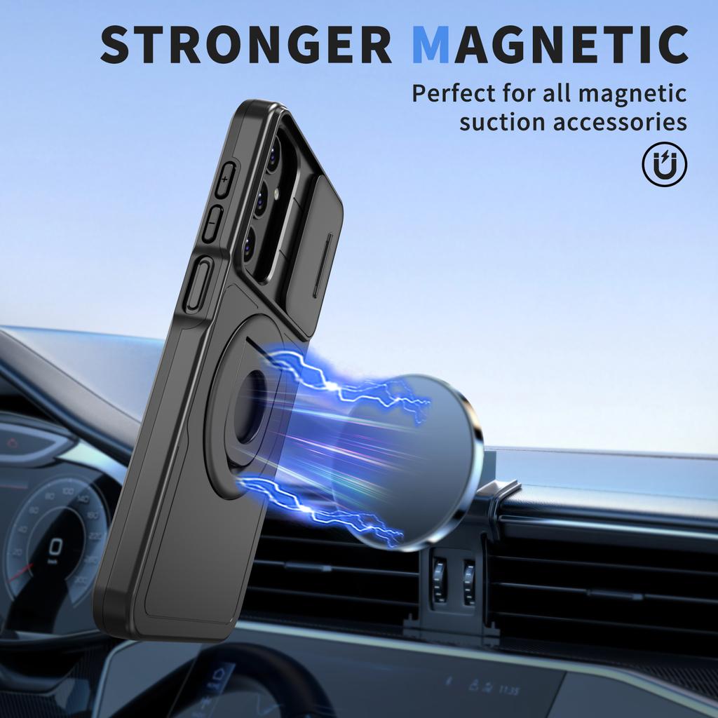 For Samsung Galaxy A05s 4G Case Built-in KickstandTPU+PC Phone Cover Slide Lens Protection