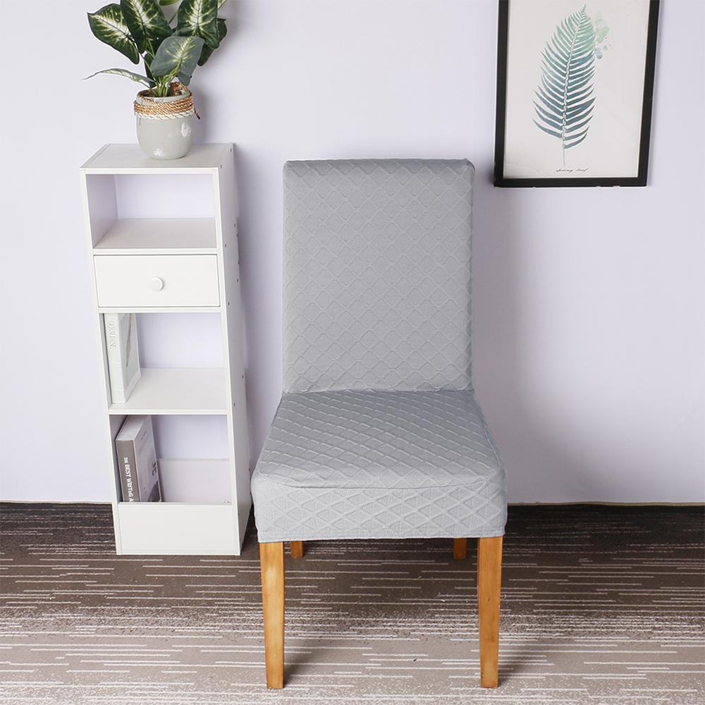 1pcs Stretch Solid Diamond Lattice Dining Chair Cover Slipcover Removable Washable Short Dining Chair Protector Seat Solid Slipcovers for Hotel Dinin