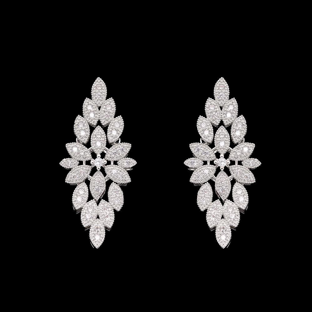 Sada svatebních šperků pozlacená bílým zlatem Svatební party Náhrdelník Šperky Sady Módní Dámské Doplňky