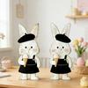 2 st påskhare dekoration bondgårdsstil rustik par kanin bordskylt hem kontor vår påskhelg fest bords mittpunkt prydnad