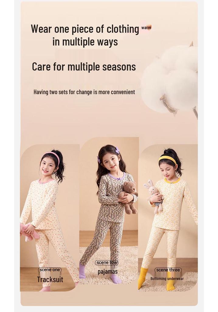 Kids' Autumn Winter Warm Cotton Pajama Set: Boys & Girls