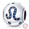 Copper Metal Blue Zircon 12 Constellation Charm Bead Components Bead Component Compatible With Authentic Original Bracelets High Quality Fine Do It
