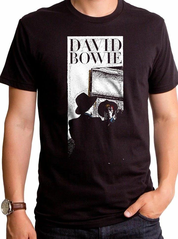 David Bowie Music Song Album Reflect Logo Black Cotton T-Shirt XL