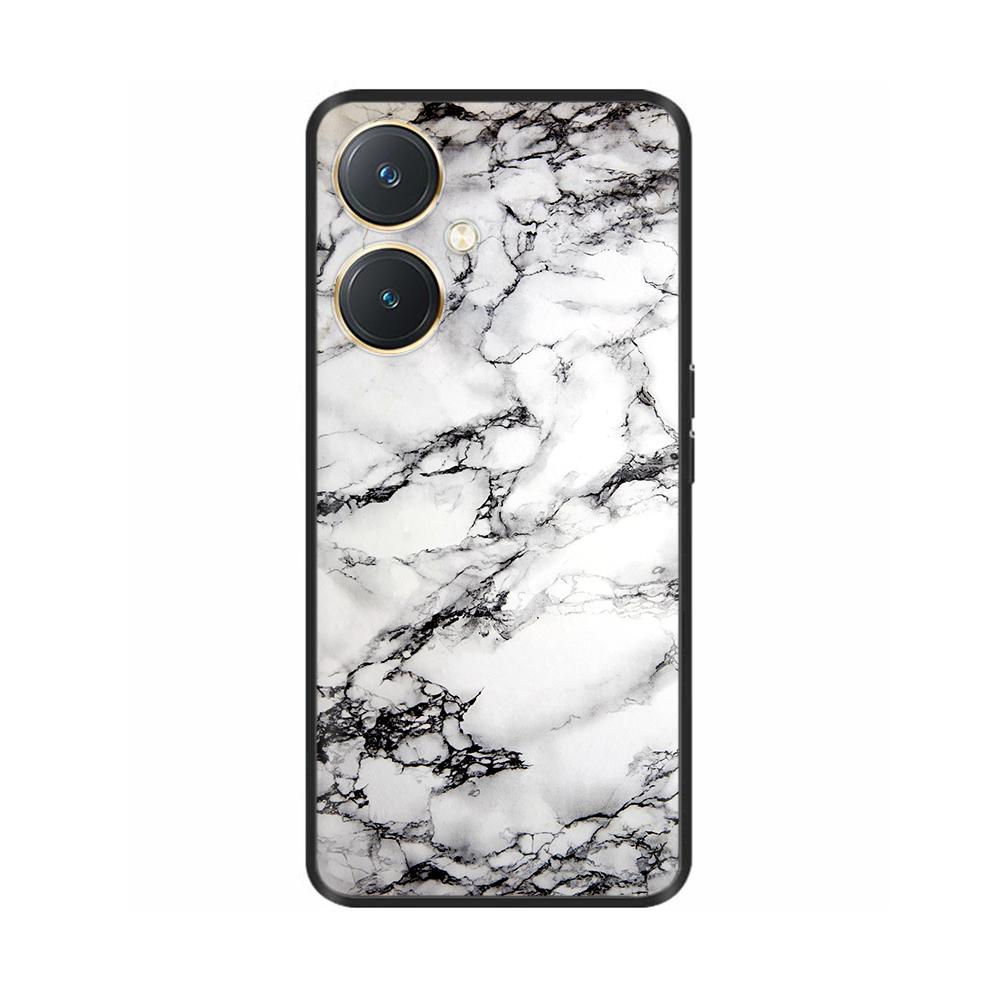 For Vivo Y27 Y27s Case Fashion Flowers Black Soft Coque Silicone Shockproof TPU Phone Cover Funda for Vivo Y27 Y 27 Bumper V2249