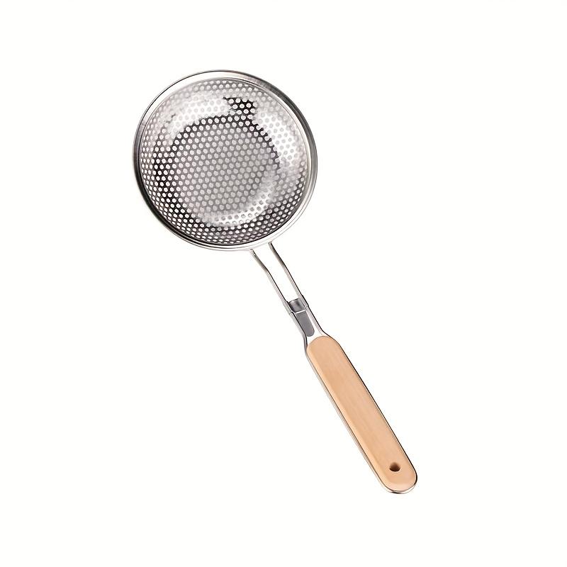 Stainless Steel Skimmer Ladle Deep Strainer Spoon Oil Filter Mesh Scoop Hot Pot Frying Skimmer Kitchen Tool