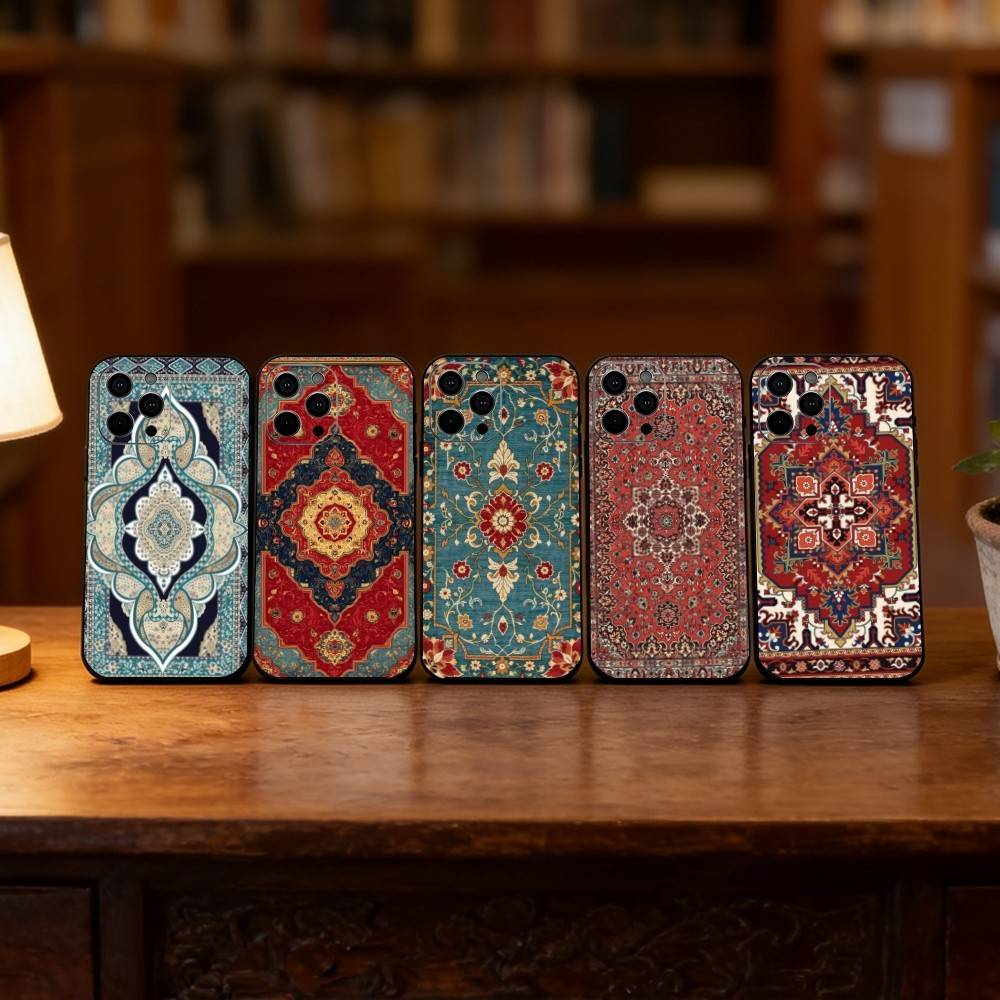 Persian Carpet Phone Case Silicone Soft For IPhone 17 16 15 14 13 12 11 X XR Plus Pro Max Plus