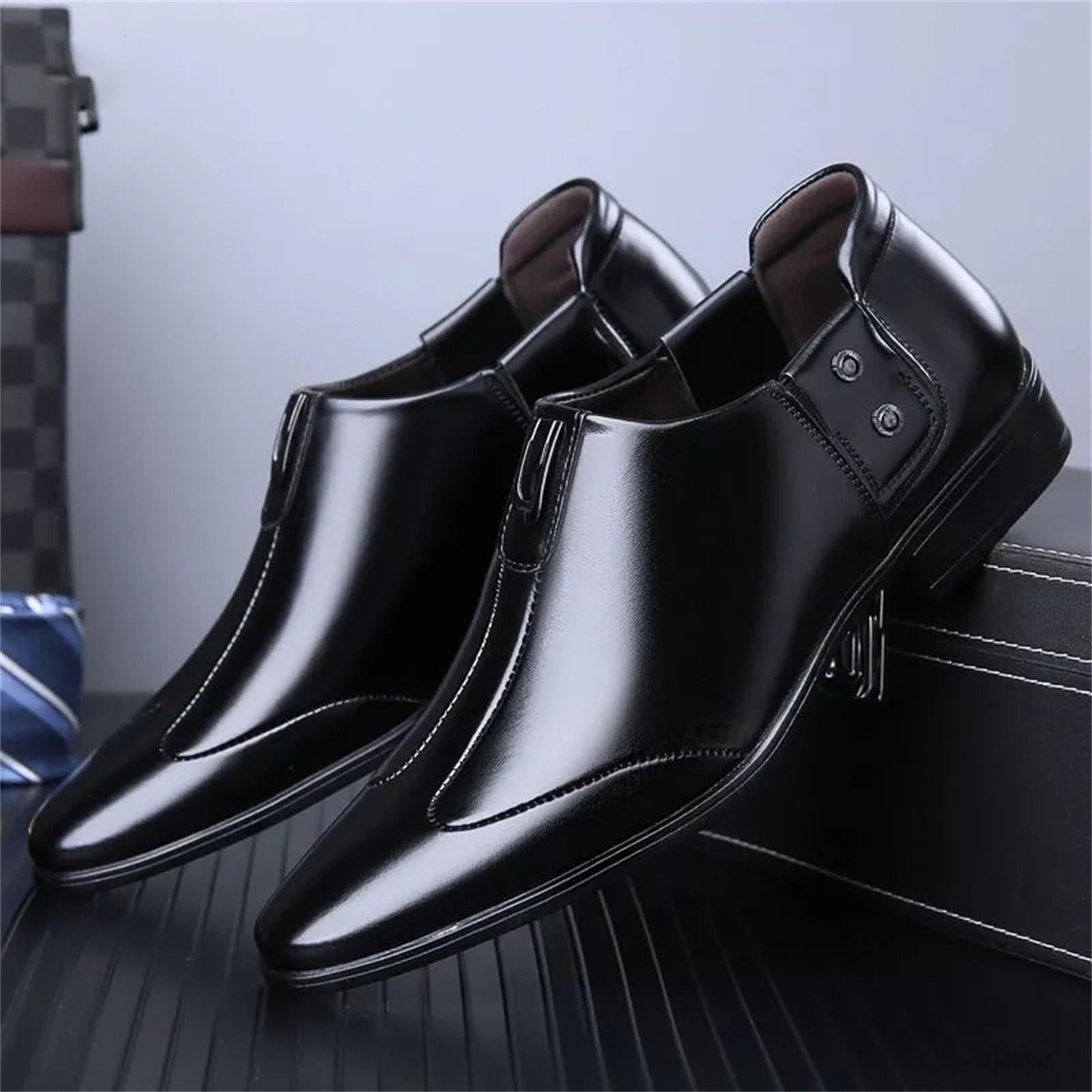 

Men s Leather Shoes Four Seasons Models Soft Leather Soft Sole British Casual Shoes 38 чёрный