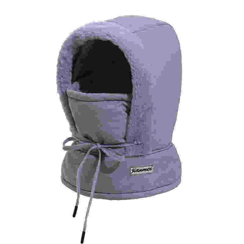 Women's Cycling Warmth Lei Feng Hat In Winter Thickened Velvet Windproof Cold Scarf Head Cover Integrated Hat Two Piece Set