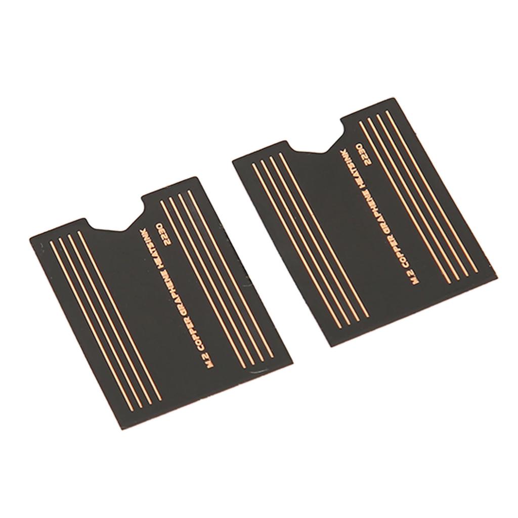 2PCS 2230 SSD Heatsink 0.15mm Brass Graphene 2230 SSD Thermal Cooling Pad for Laptop Gaming Consoles