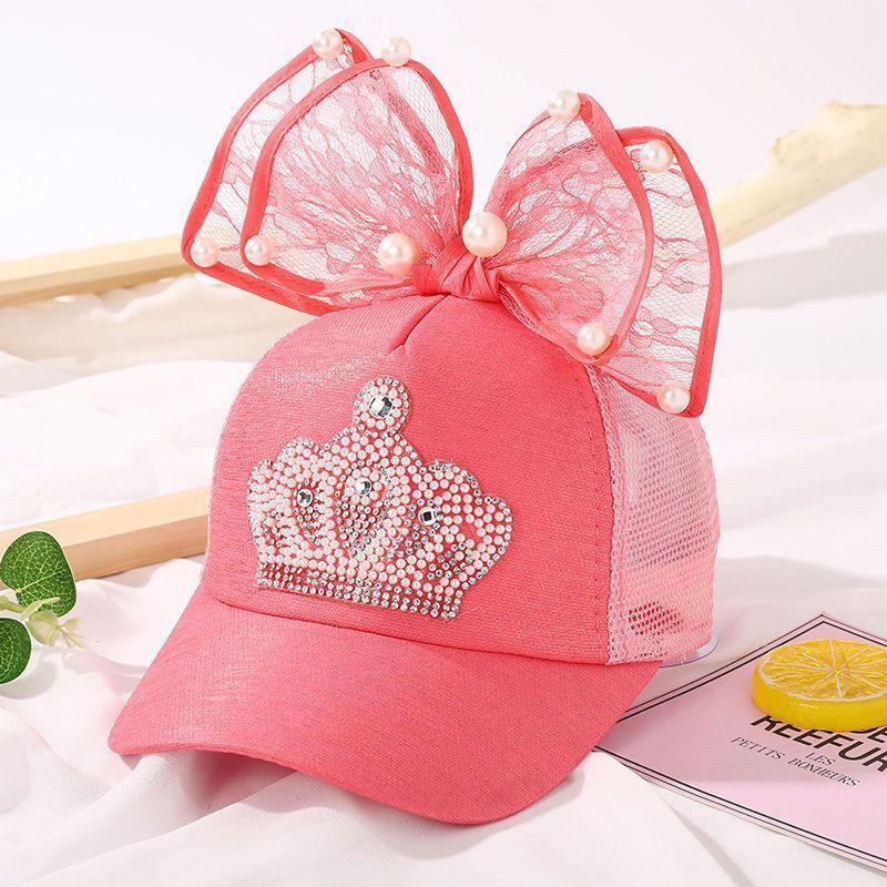 Thin Girl Hat Baby Summer Fashion Baseball Hat Net Women's Duck Tongue Hat Bow Sunshade