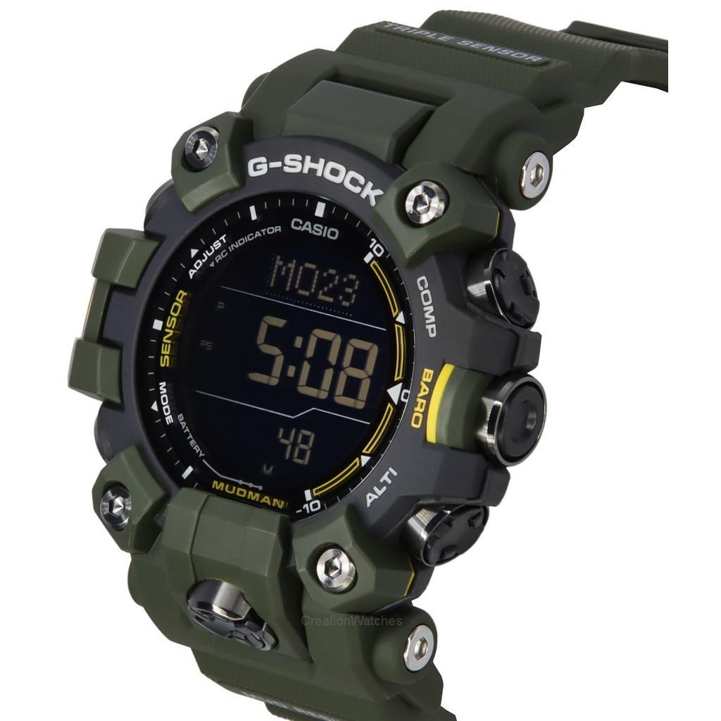 Casio G-Shock Mudman Master Of G-Land Cyfrowy Zielony Pasek Żywiczny Solarny GW-9500-3 200M Męski Zegarek