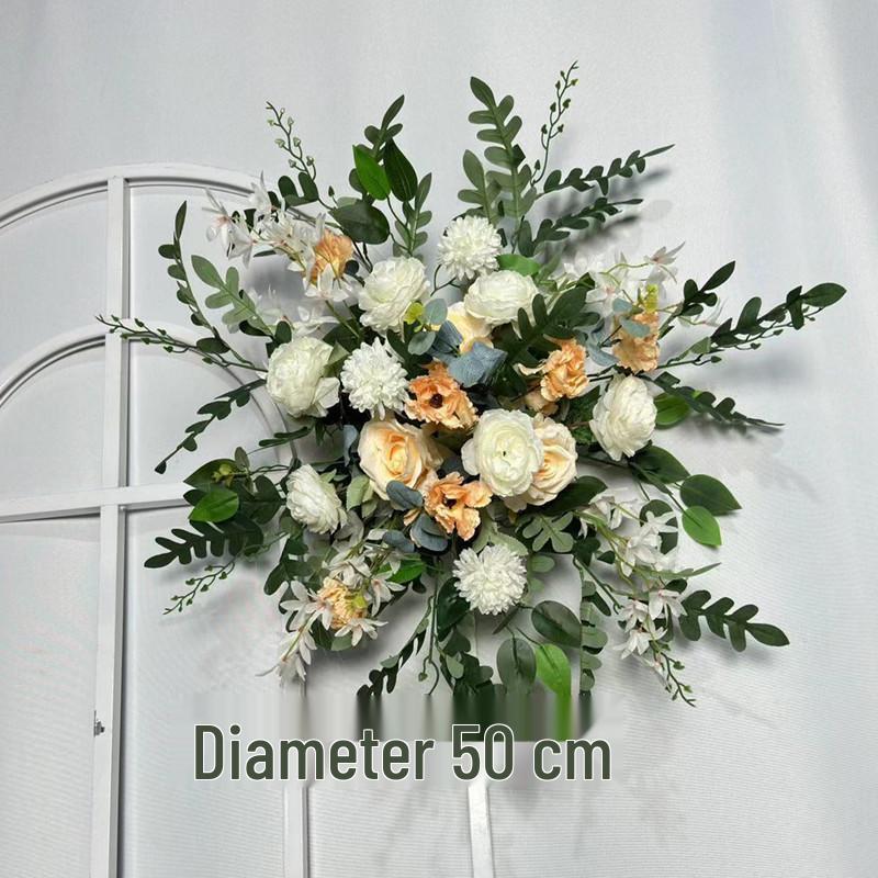 Triangular Silk Flower Wedding Arch Arrangement for Reception Background