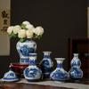 Antique Style Jingdezhen Ceramic Vase with Landscape Painting - Home Display Decoration and Flower Arrangement Porcelain.