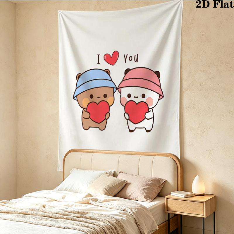 Bubu Dudu Wall Tapestry Aesthetic Wall Hanging Printed Fabric Blanket Decorative Tapestries For Bedroom Living Room Home Decor