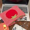 1Pcs Portable Handheld Toiletry Pouch Cute Large Capacity Red Grid Tomato Makeup Bag Minimalist Versatile Cosmetic Organizer
