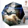 Avatar Inspired Fantasy Wings:Automatic Opening/Closing Umbrella with Foldable Design,8 Bone Iron Frame,Outdoor Rain Protection for Fans