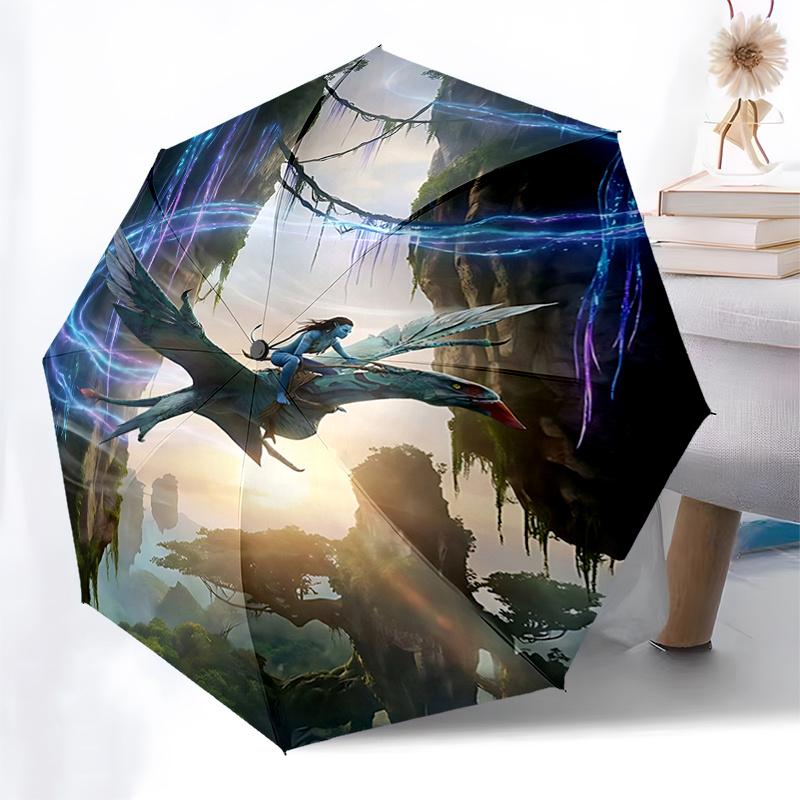 Avatar Inspired Fantasy Wings:Automatic Opening/Closing Umbrella with Foldable Design,8 Bone Iron Frame,Outdoor Rain Protection for Fans