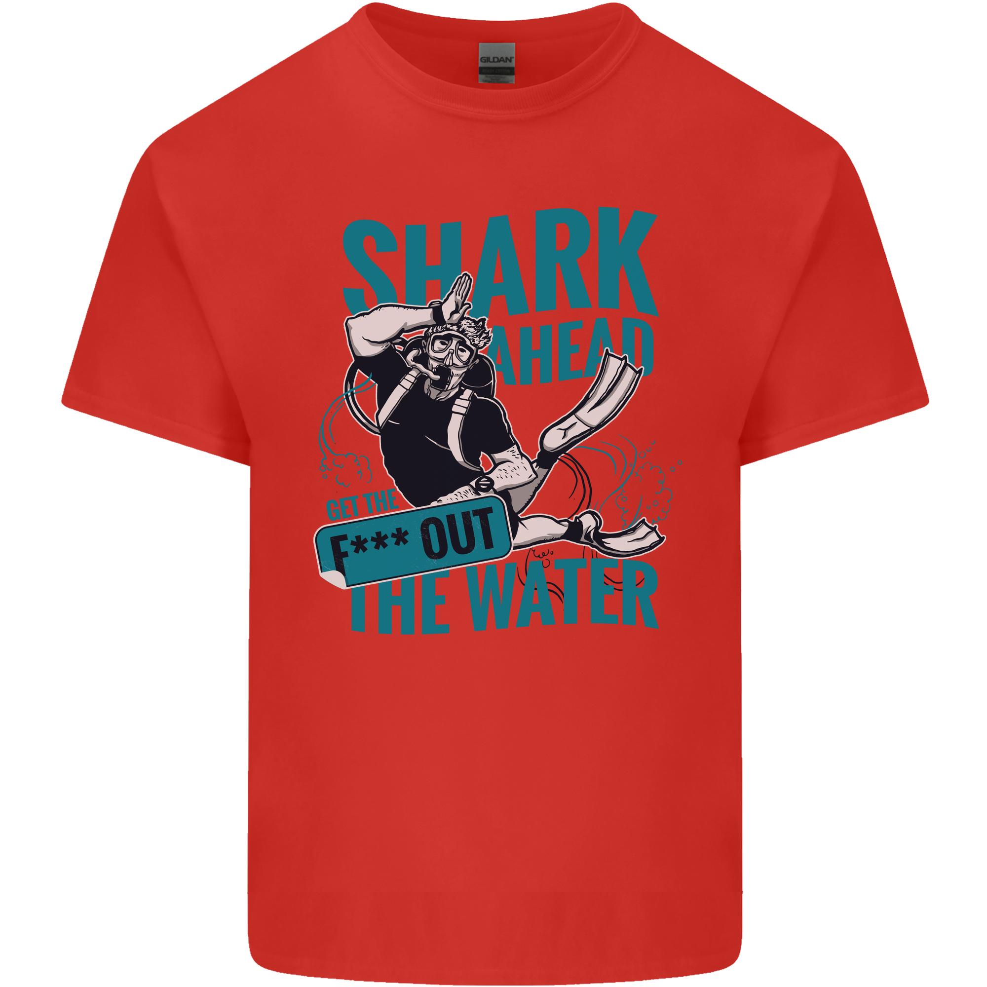 Shark Ahead Funny Diver Scuba Diving Unisexs Light Cotton TShirt S