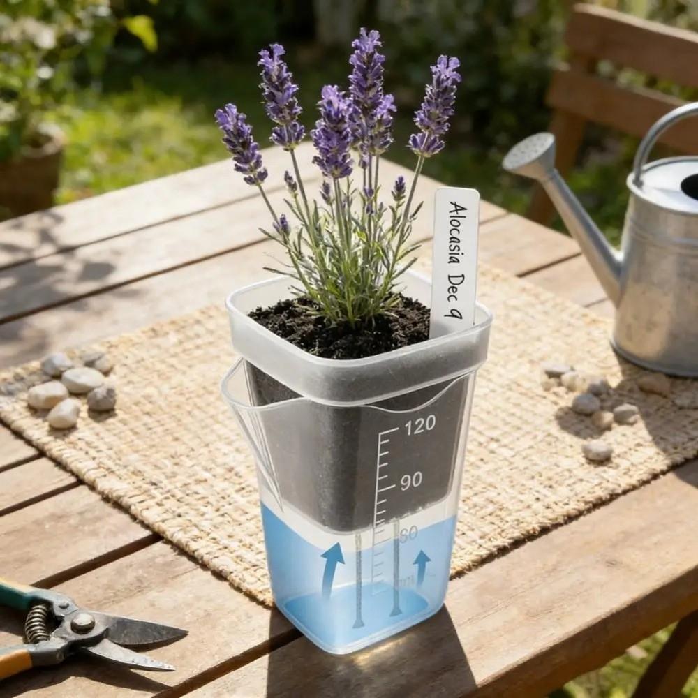 12 Set Dual Layers Self Watering Pots Clear Plastic Seedling Plant Pot Plant Propagation