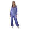 Unisex Full Body Hooded Raincoat Drawstring Hood Front Button Zipper One Piece Waterproof Jumpsuit Workwear