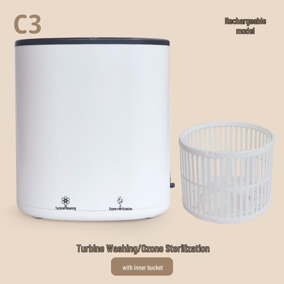 

Портативная умная мини-стиральная машина-турбина для нижнего белья, трусов и носков с озоновой очисткой 20*20*21 cm