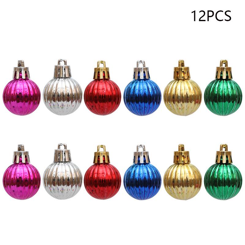 12Pcs 3cm Color Electroplating Ball Christmas Tree Decor Xmas Festival Hanging Ornament