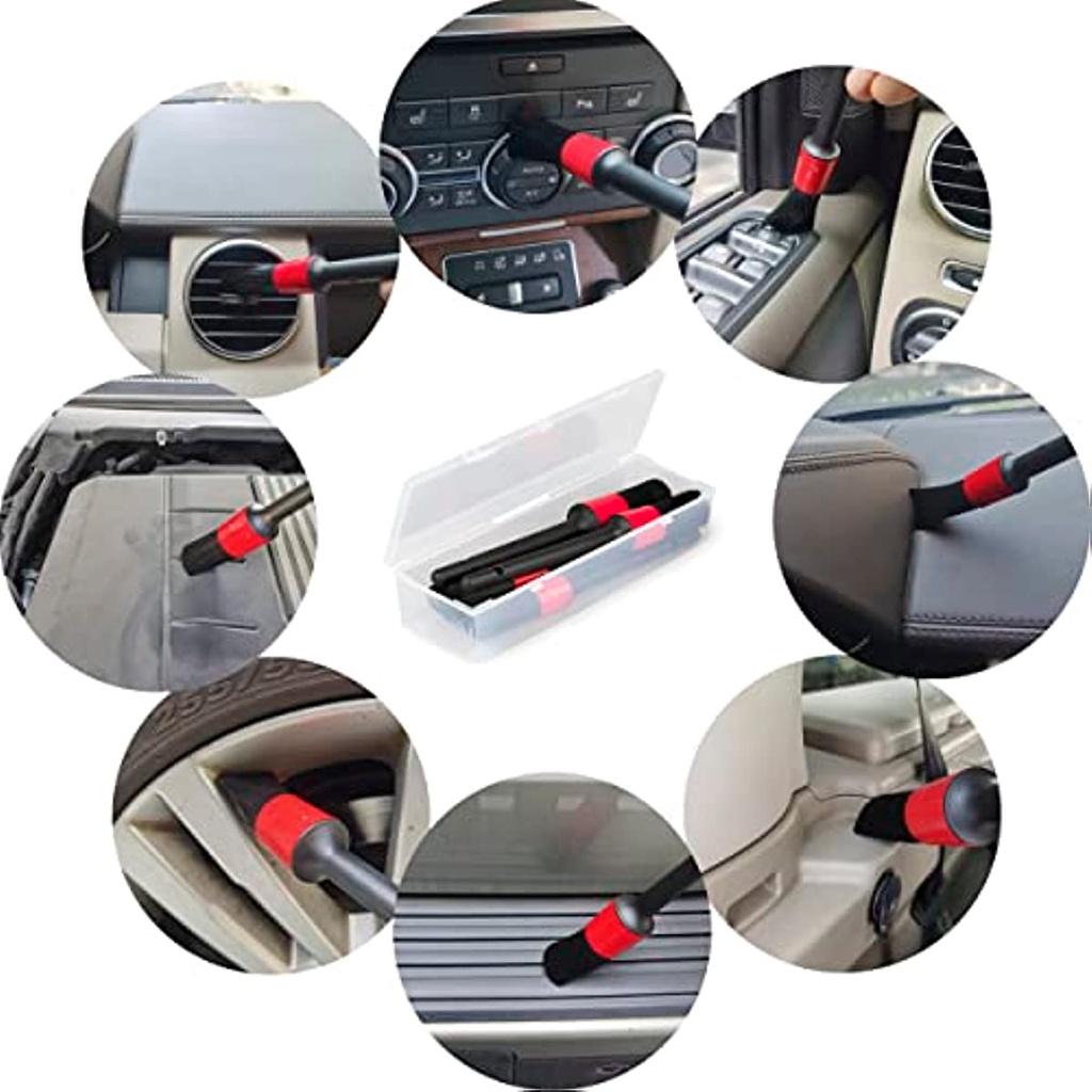 Car Cleaning Brush Set Car Detailing Brush For Car Interior Air Outlet Exterior Wheel Hub Engine Cabin Pack Of 5 With Storage Box