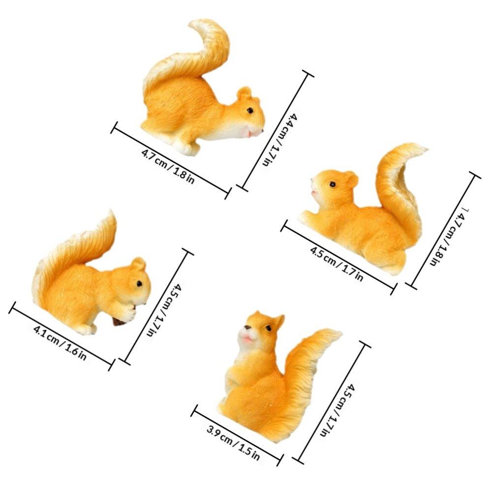 

4Pcs Miniature Squirrel Resin Decorations Lifelike Garden Bonsai Terrarium Accessories Creative Indoor Outdoor Plant Display жёлтый
