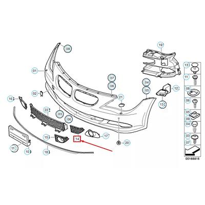51117184691 51117184692 Auto Frontstoßstange Gitter Abdeckungen Paar Für BMW 6er Reihe E63 E64 2007-2010 Facelift