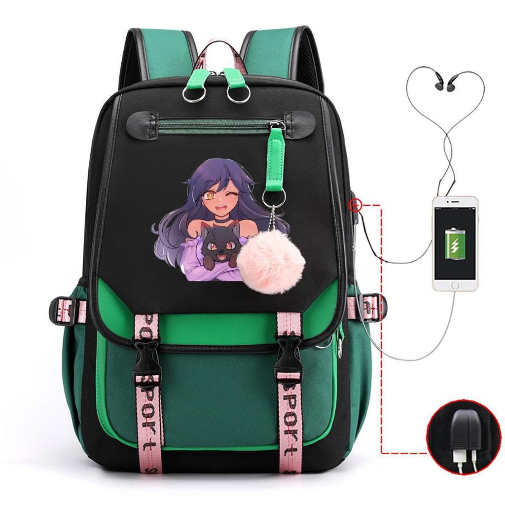 My World Harajuku Leisure Backpack Junior High School Student Elementary School Student Multifunctional USB School Bag Female