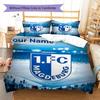 Benutzerdefinierter Name 1. FC Magdeburg Bettwäsche, Steppbett-Set Bettbezug Kissenbezug Zuhause Geburtstagsgeschenk(1 Bettbezug + 2 Kissenbezüge, ohne Füllung) -HE1
