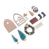 Dollhouse Fairy Door Kit Safe Sturdy Wood Vivid Colors High Simulation Dollhouse Christmas Door for 1:12 1:6 DIY