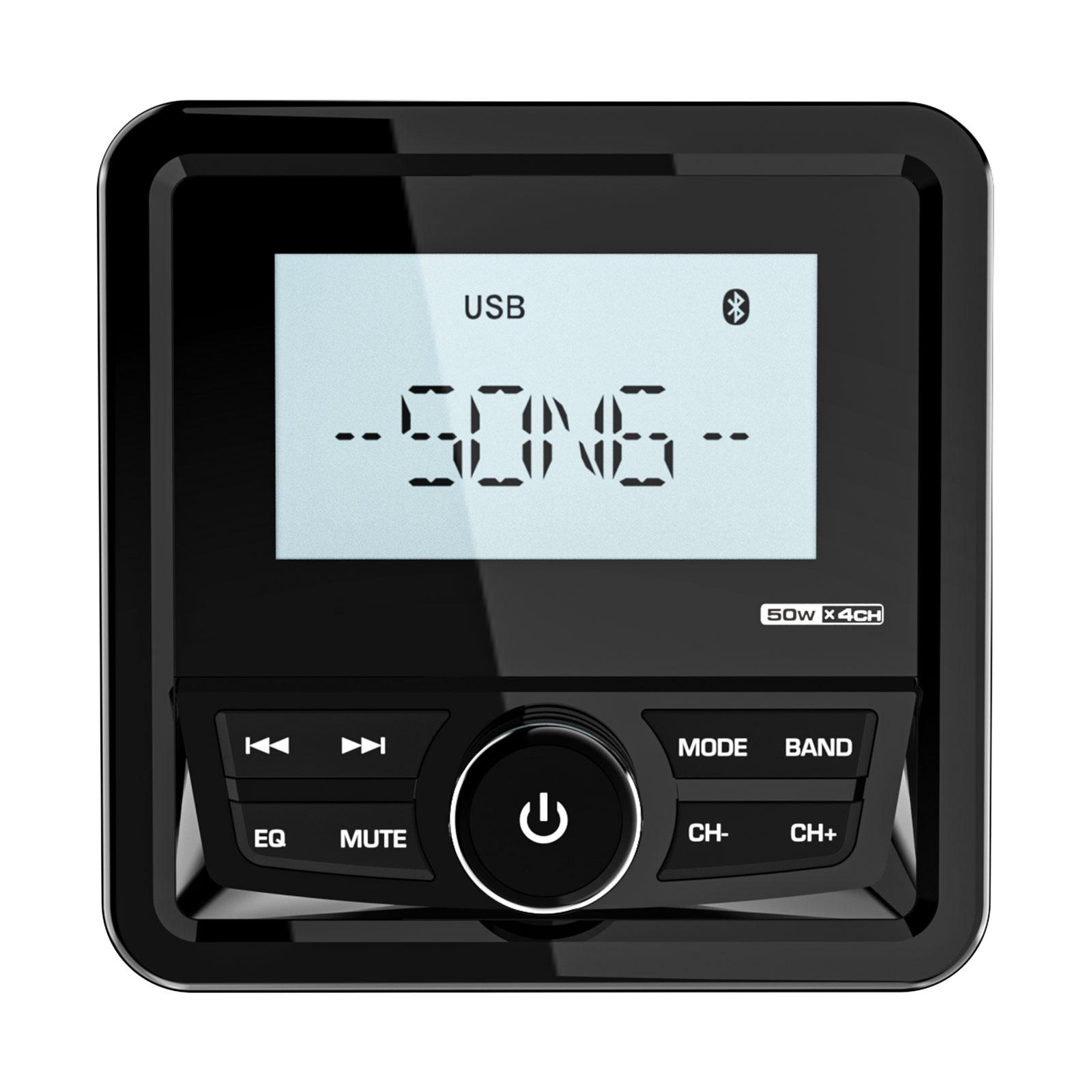 Marine Radio Boat Stereo Bluetooth FM AM Digital Media Audio Player IPX5 Waterproof For Yacht ATV UTV RV Golf Cart Speedboat Boat Radio
