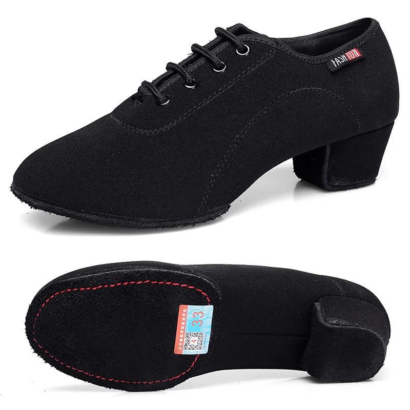 Women Latin Dance Shoes Ballroom PU Leather Ladies Girls Modern Jazz Dance Shoes Silver Black Salsa Dancing Shoes Teacher Shoe