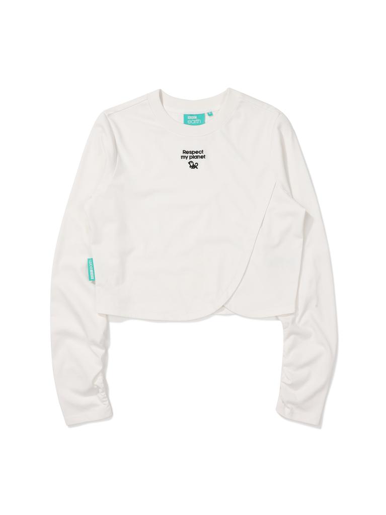 BBC EARTH W Crop Long T-Shirt_White